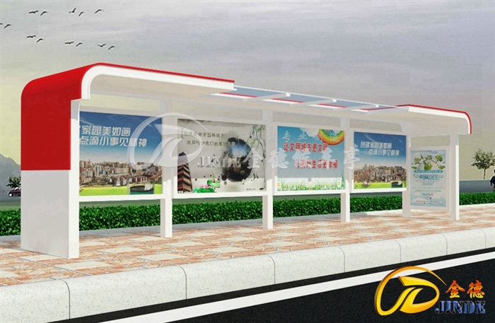 金德常規(guī)款候車亭，發(fā)往海寧第二款實(shí)景