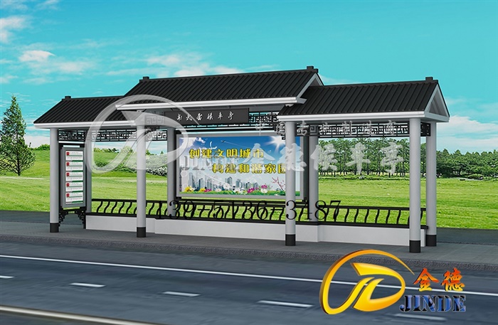 晉中仿古候車亭安裝現(xiàn)場