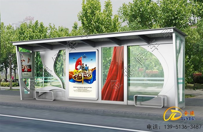 浙江候車亭安裝中